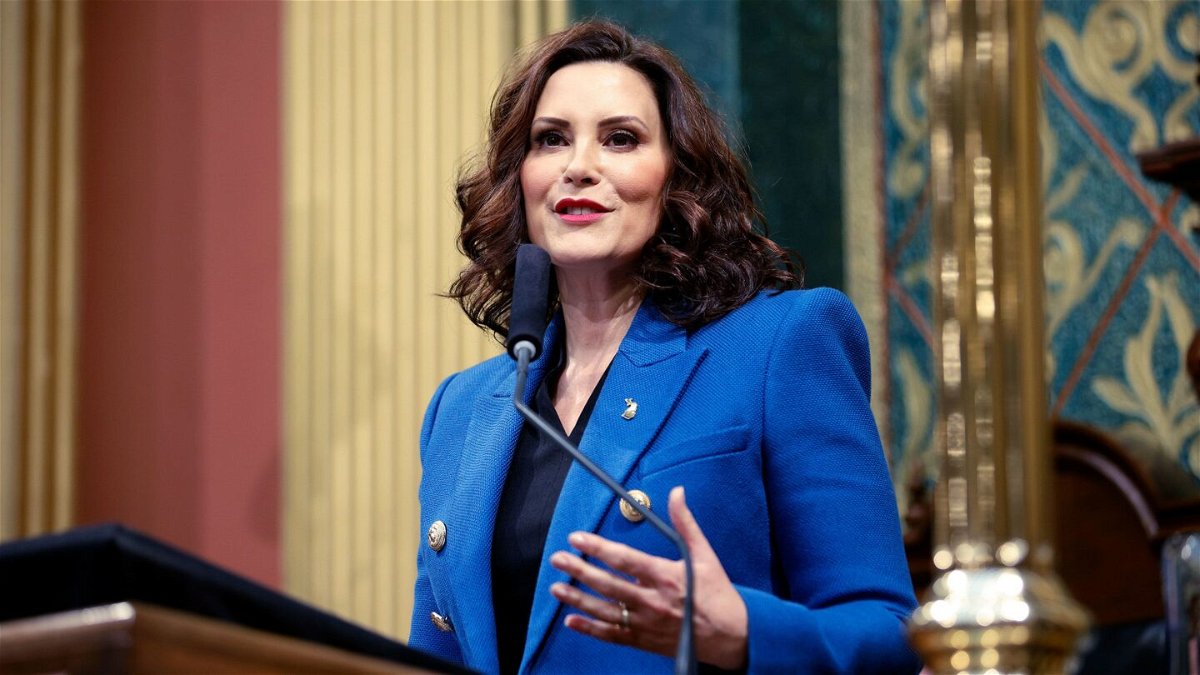 <i>Al Goldis/AP/File</i><br/>Michigan Gov. Gretchen Whitmer delivers her State of the State address to a joint session of the House and Senate