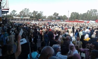 Large crowds in attendance at the graduation ceremony at Homs Military Academy in Syria prior to the drone attack that had resulted in dozens of casualties.