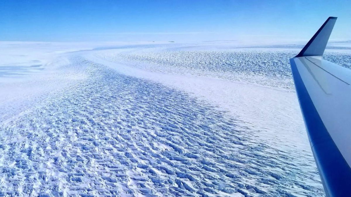 The ancient landscape was discovered beneath the ice inland from Denman Glacier in East Antarctica pictured here.
