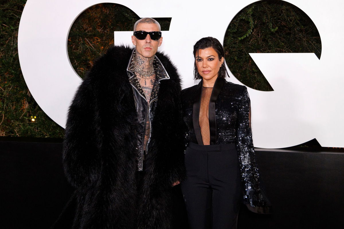 <i>Willy Sanjuan/Invision/AP</i><br/>Travis Barker and Kourtney Kardashian in 2022.