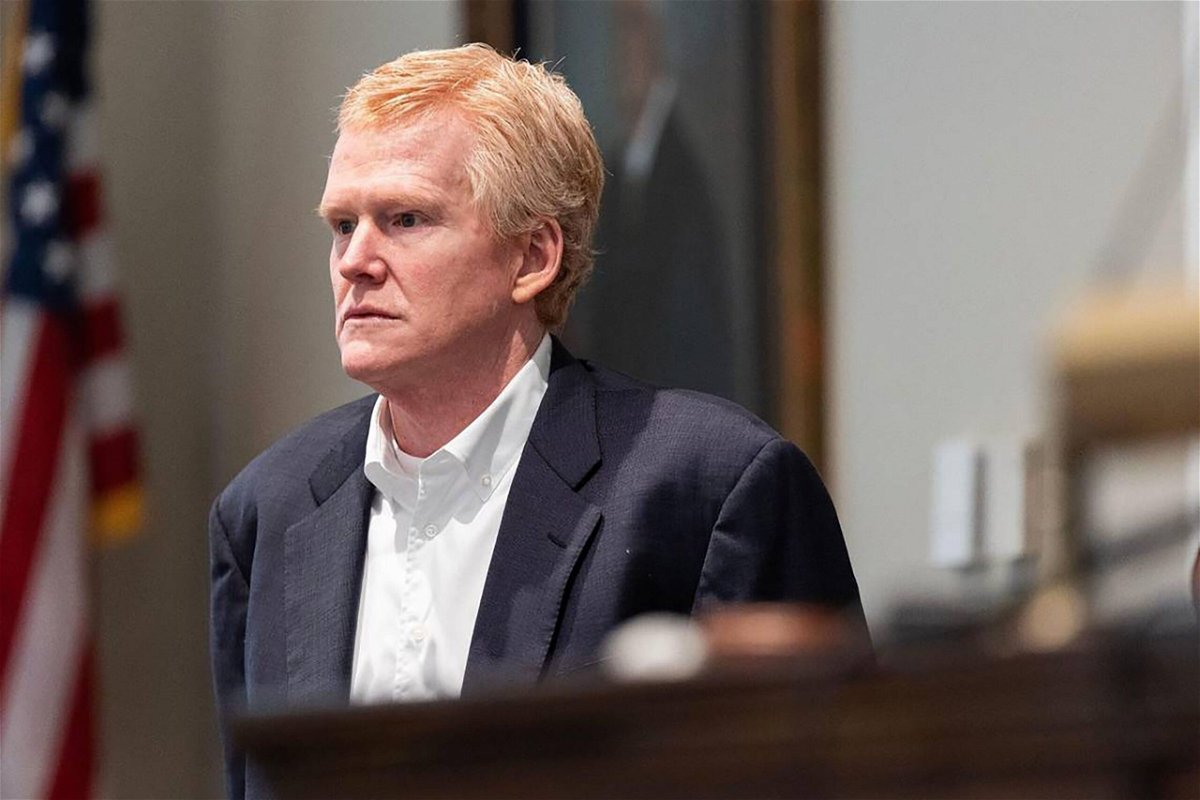 <i>Joshua Boucher/The State/Pool/TNS/Getty Images</i><br/>Alex Murdaugh stands next to the witness booth during a break in his trial for murder at the Colleton County Courthouse on February 23.