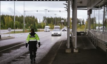 A customs official is seen in Vaalimaa