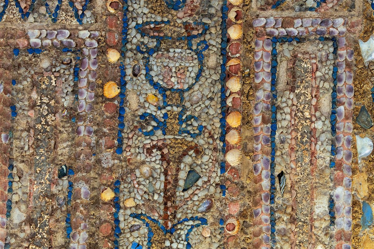<i>Emanuele Antonio Minerva/MiC</i><br/>The 2300-year-old shell grotto was used as an outdoor dining room and features a sizeable wall mosaic featuring brightly colored shells