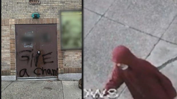 <i>Philadelphia Police Department/KYW</i><br/>Police are investigating vandalism targeting a mosque in West Philadelphia.