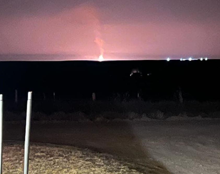 <i>ELMWOOD FIRE DEPARTMENT/KTVT</i><br />A gas pipeline exploded in an Oklahoma town near the Texas border overnight