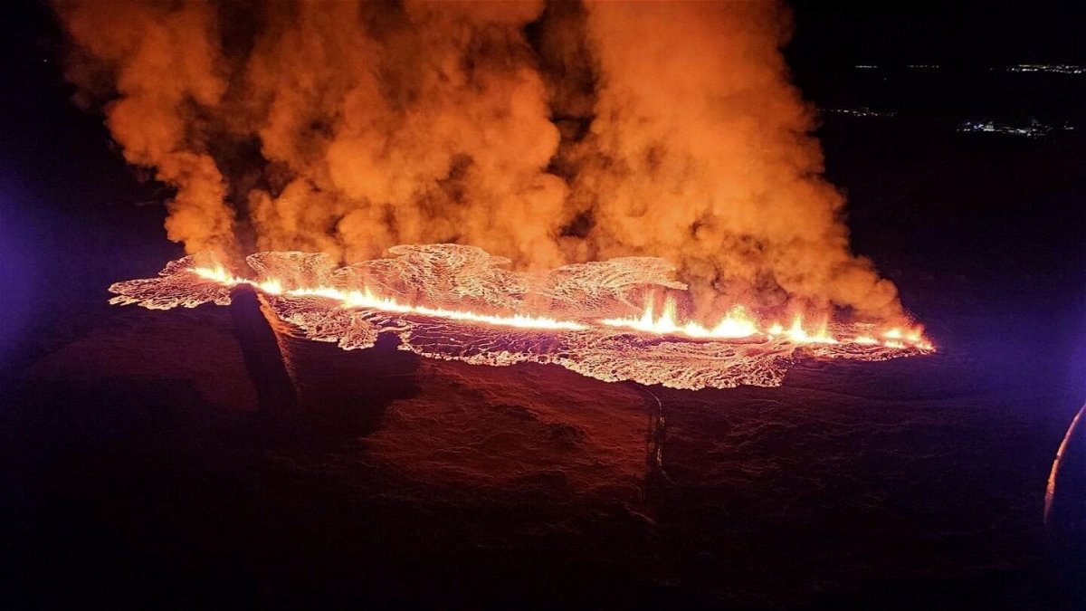 <i>Iceland Civil Protection Agency</i><br />A volcano has erupted in southwest Icelandic peninsula of Reykjanes following orders for nearby residents to evacuate