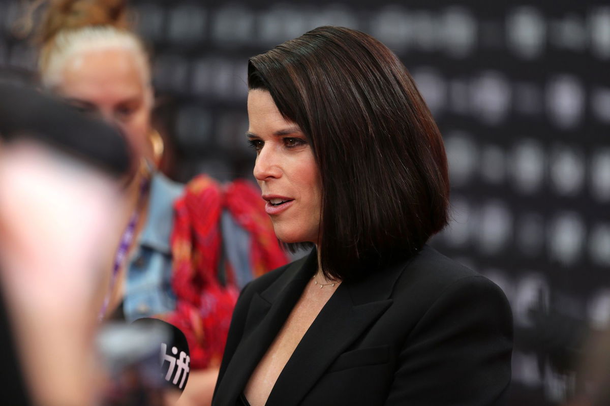 <i>Mert Alper Dervis/Anadolu Agency/Getty Images</i><br/>Neve Campbell at the 2023 Toronto Film Festival premiere of 'Swan Song.'