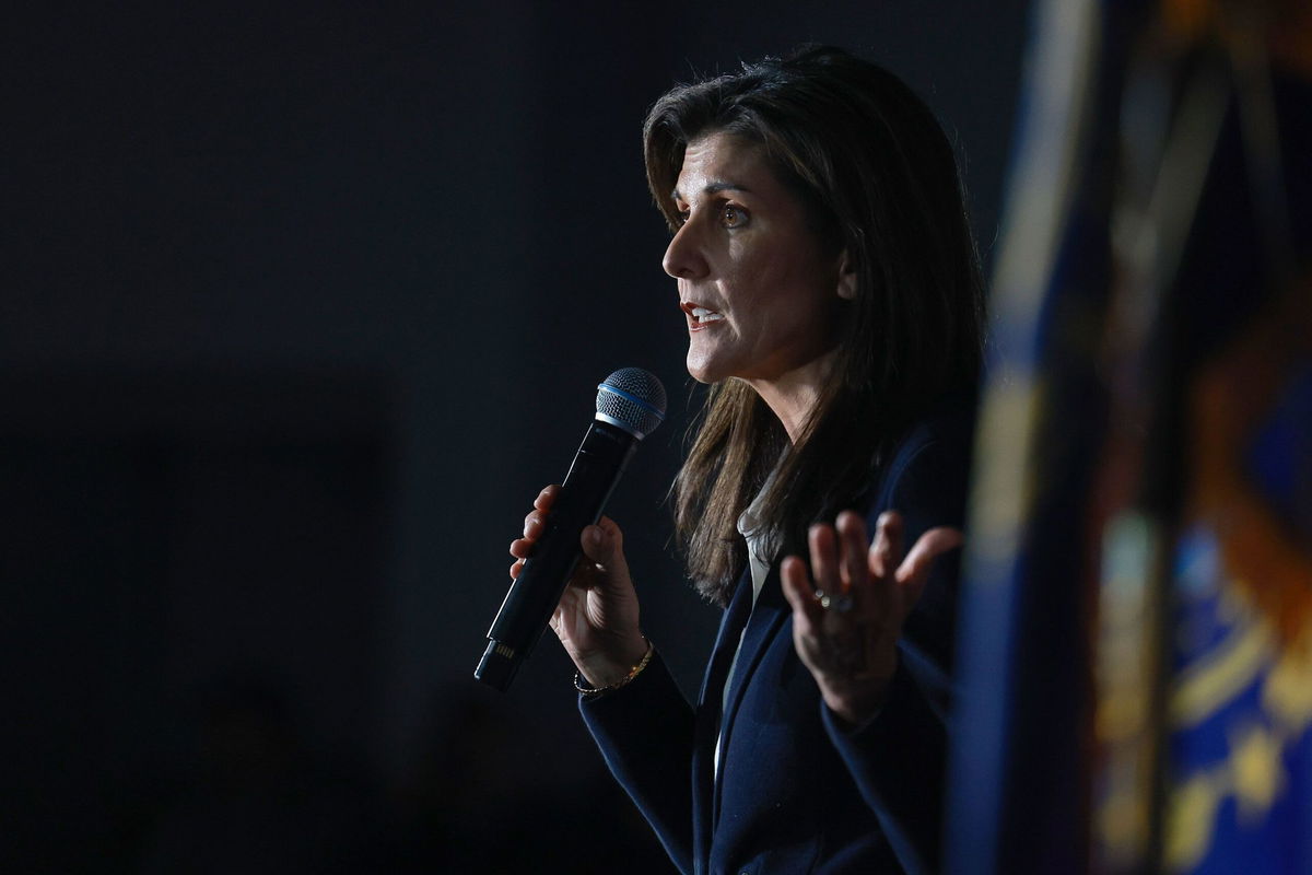 <i>Joe Raedle/Getty Images</i><br/>Republican presidential candidate Nikki Haley speaks during a campaign event in Manchester