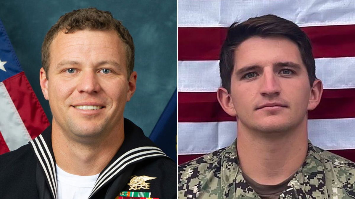 <i>Naval Special Warfare Command</i><br />Navy Special Warfare Operation 1st Class Chris Chambers and Navy Special Warfare Operator 2nd Class Gage Ingram are pictured here in this split image.