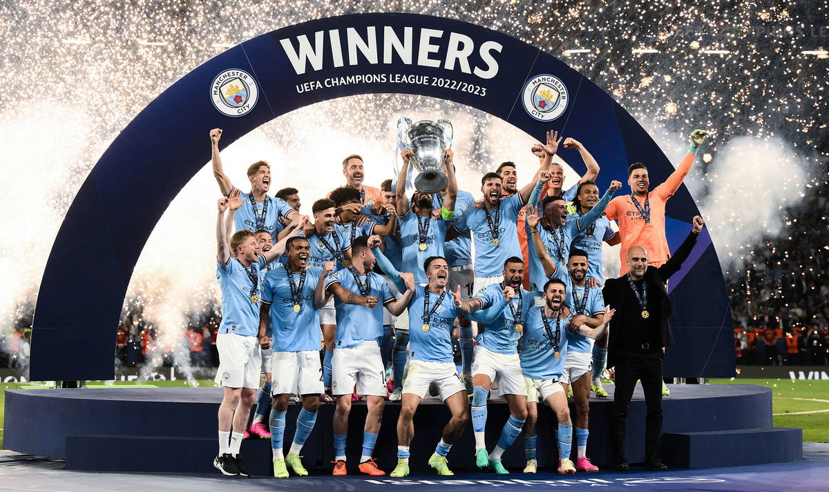 <i>Naomi Baker/Getty Images</i><br/>The 23-year-old Phil Foden (C) has already won 14 trophies with Manchester City.