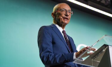 John Podesta will take over for John Kerry as US climate envoy and is seen here delivering a speech during the CERAWeek energy conference in Houston