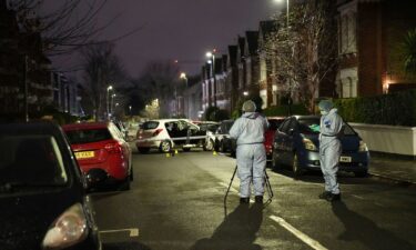 Police at the scene of an incident near Clapham Common