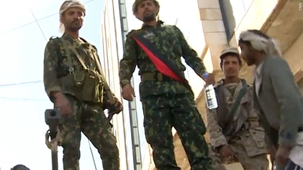 Houthi Rebels in Sanaa Yemen. 01/22/2015