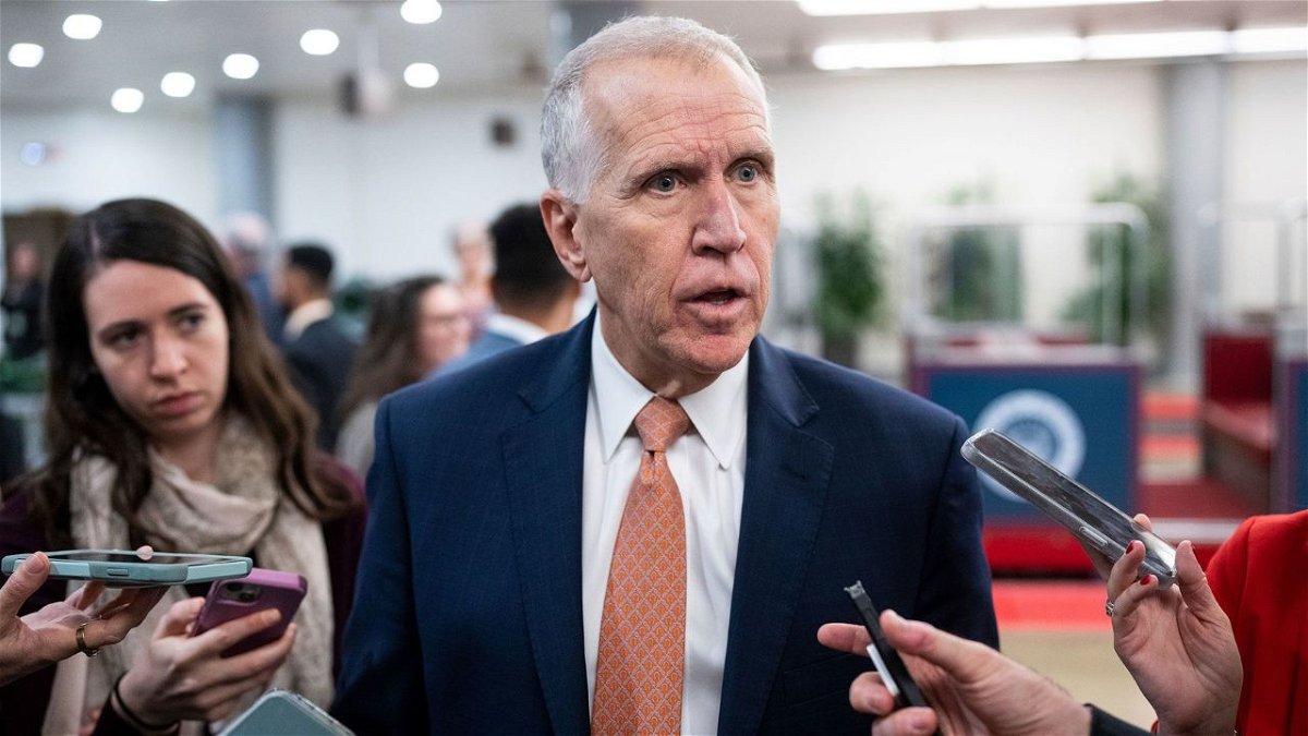 North Carolina Republican Sen. Thom Tillis, pictured here on Wednesday, January 31, is an outspoken critic of the tax bill. He said the overwhelming vote in the House doesn’t change his view that the bill needs to be amended.

