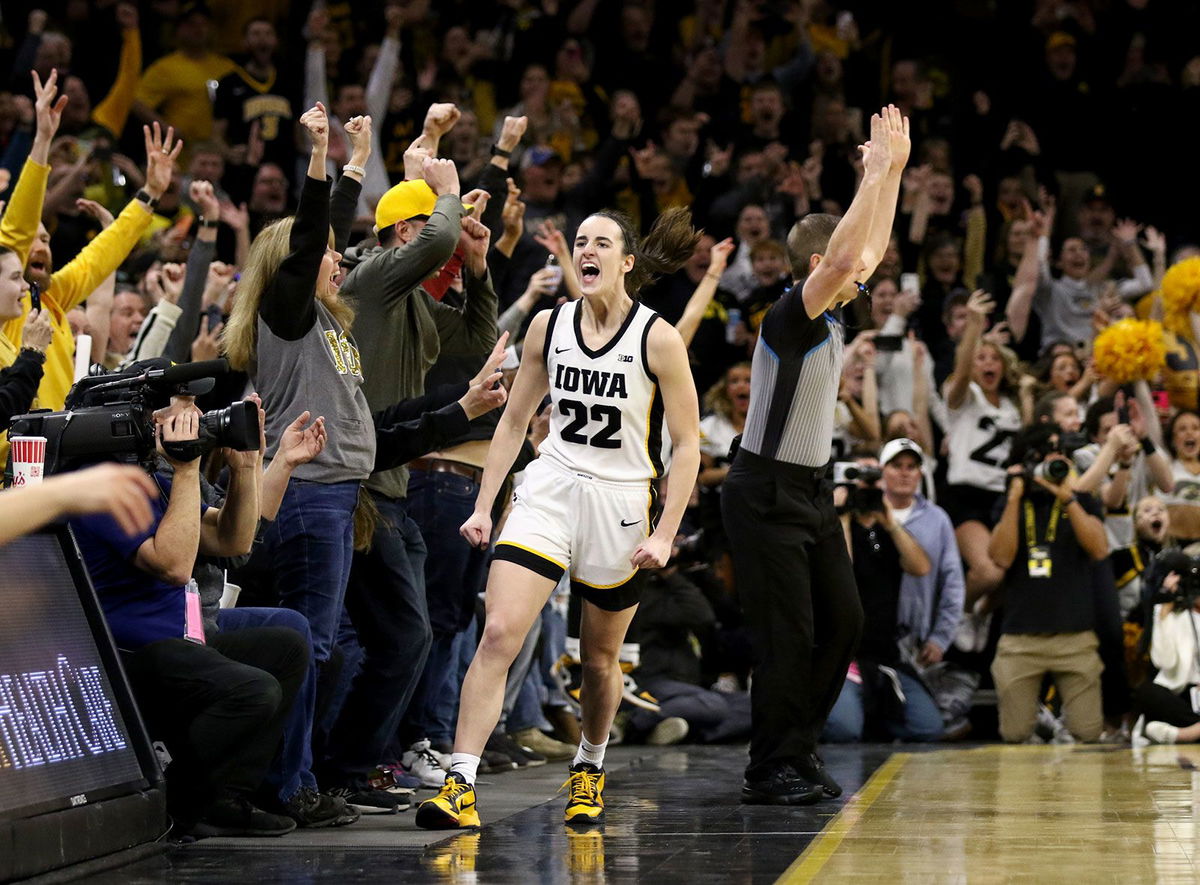 <i>Joseph Cress/Iowa City Press-Citizen/USA Today Network via CNN Newsource</i><br/>Jensen (left) said that Clark (right) was at the forefront of making sure Iowa remained motivated in practice the day after her record-breaking game against Michigan.