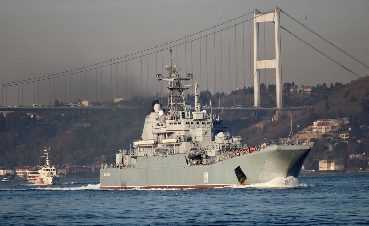 <i>Defense Intelligence of Ukraine/Telegram</i><br/>Ukraine provided footage showing a sea drone racing toward Russia's Caesar Kunikov warship in the Black Sea
