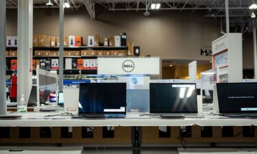 Dell laptops are seen on display at a Best Buy store on June 02