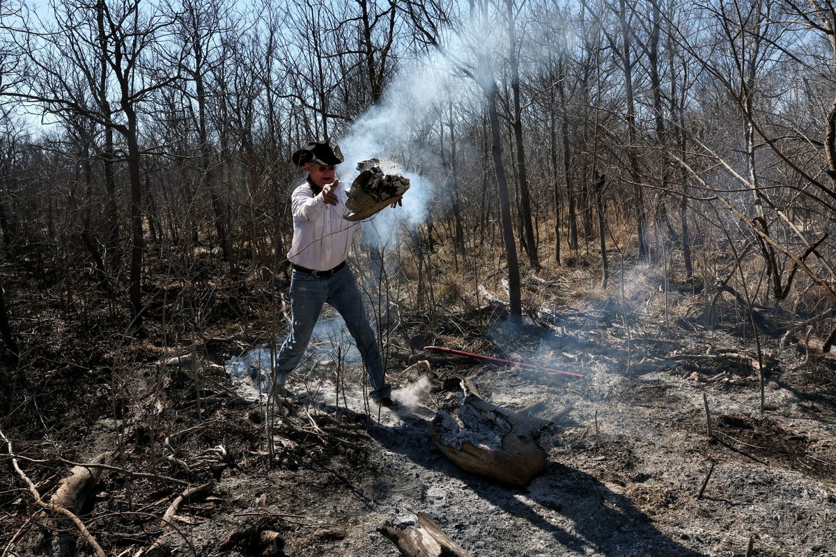 <i>Lokman Vural Elibol/Anadolu/Getty Images via CNN Newsource</i><br />Remnants of structures after a wildfire moved through Stinnett