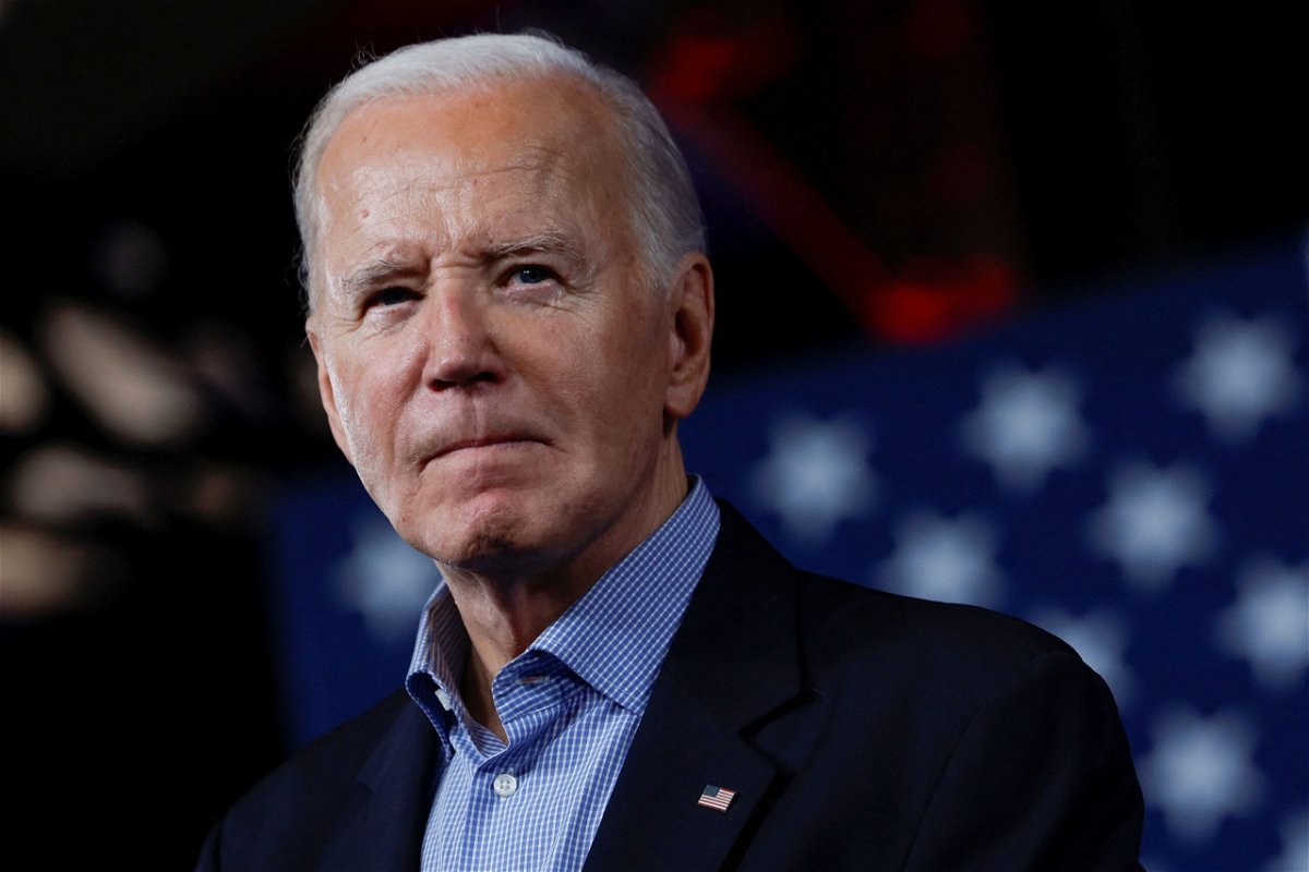 <i>Evelyn Hockstein/Reuters via CNN Newsource</i><br/>President Joe Biden looks on during a campaign event at Pullman Yards in Atlanta on March 9.