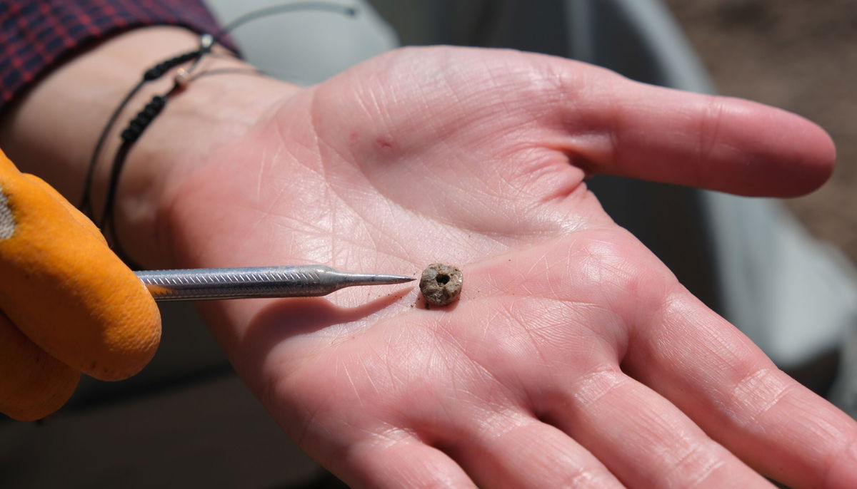 <i>Emma L. Baysal via CNN Newsource</i><br />A stone bead excavated from a grave at Boncuklu Tarla