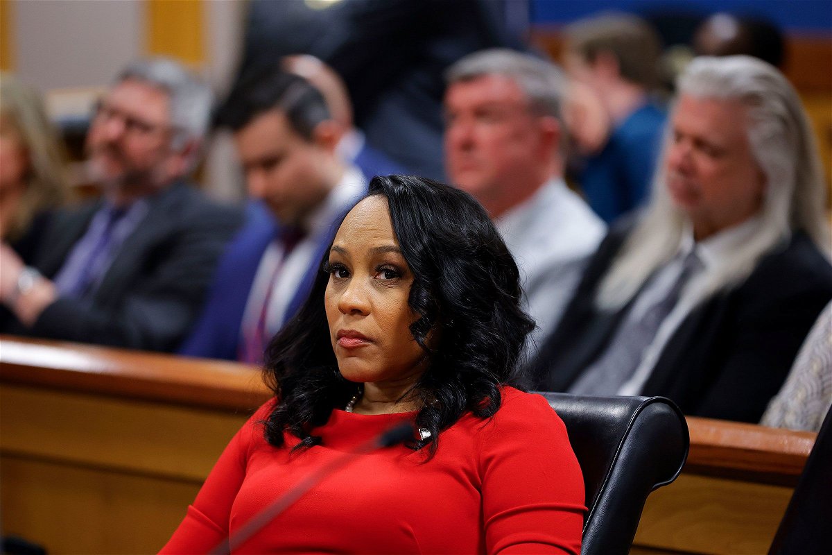 <i>Alex Slitz/Pool/Getty Images via CNN Newsource</i><br/>Fulton County District Attorney Fani Willis looks on during a hearing in the case of the State of Georgia v. Donald John Trump at the Fulton County Courthouse on March 1