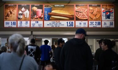 Costco's food court and its famous $1.50 hot dog and soda combo meal.