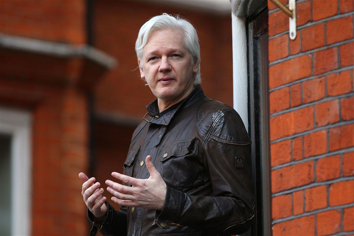 <i>Jack Taylor/Getty Images/File via CNN Newsource</i><br />Julian Assange spoke to the media from the balcony of the Embassy Of Ecuador on May 19
