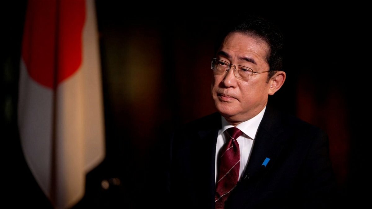 <i>CNN via CNN Newsource</i><br/>Japanese Prime Minister Fumio Kishida speaks to CNN on April 7. In the face of mounting security challenges