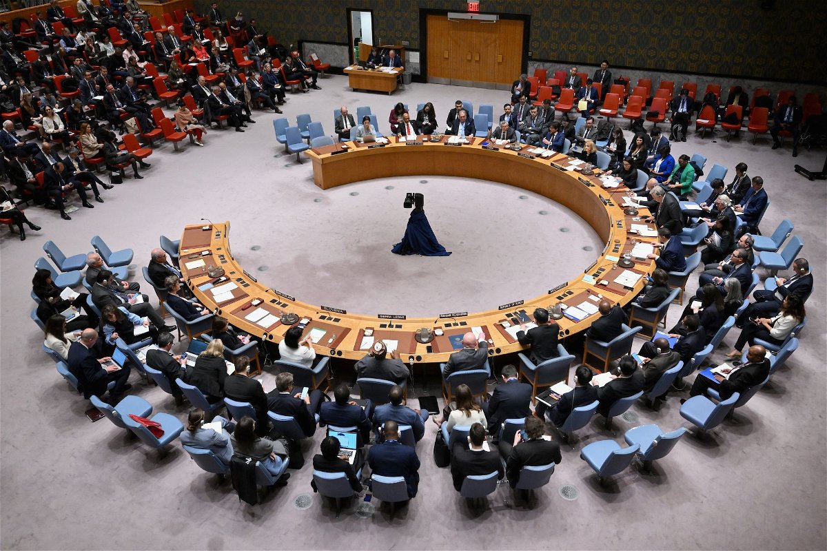 <i>Angela Weiss/AFP/Getty Images via CNN Newsource</i><br />The United Nations Security Council meets on the situation in the Middle East on April 18
