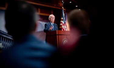 Senate Minority Leader Mitch McConnell speaks at a news conference on Capitol Hill on April 23