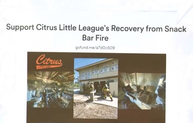 <i>KCAL via CNN Newsource</i><br/>Citrus Little League is working to raise money after their snack bar and storage building were torched during a burglary last week.
