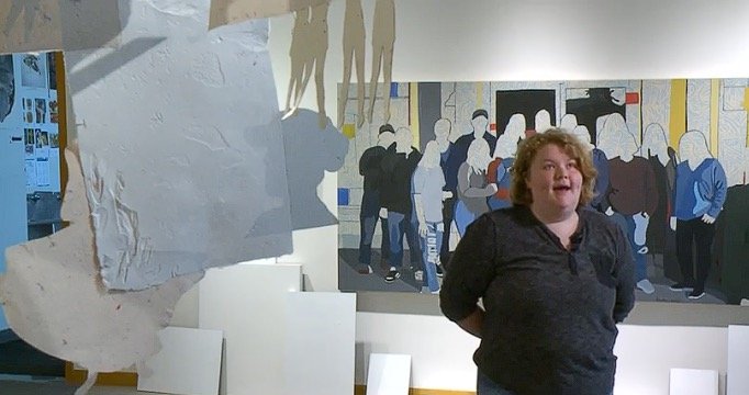 <i>KCCI via CNN Newsource</i><br/>One massive painting at Central College in Pella is its artist's way of grieving the loss of her friend and boss.