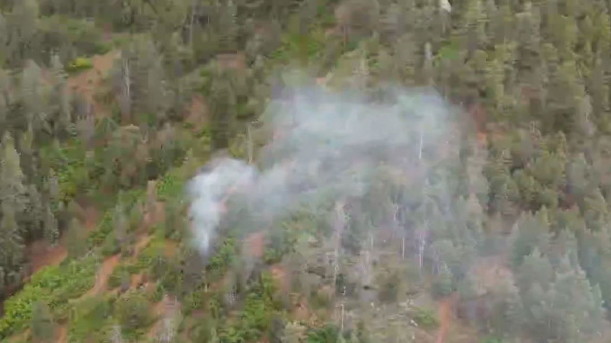 Image of the fire captured with a drone