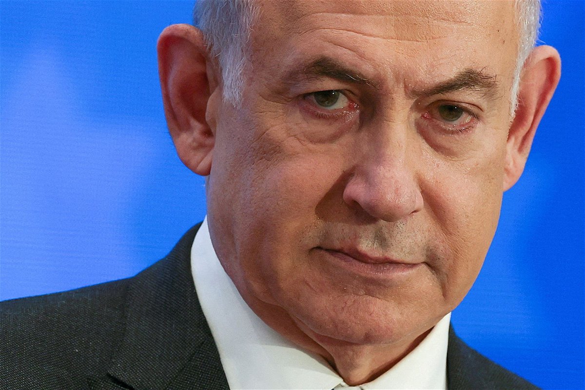 	Israeli Prime Minister Benjamin Netanyahu addresses a conference in Jerusalem on February 18. Netanyahu on May 5 warned the International Criminal Court against potentially issuing arrest warrants against Israeli leaders and commanders.