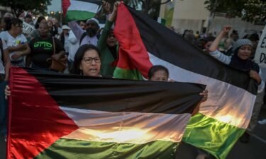 People demonstrate in support of Palestinians in Cali