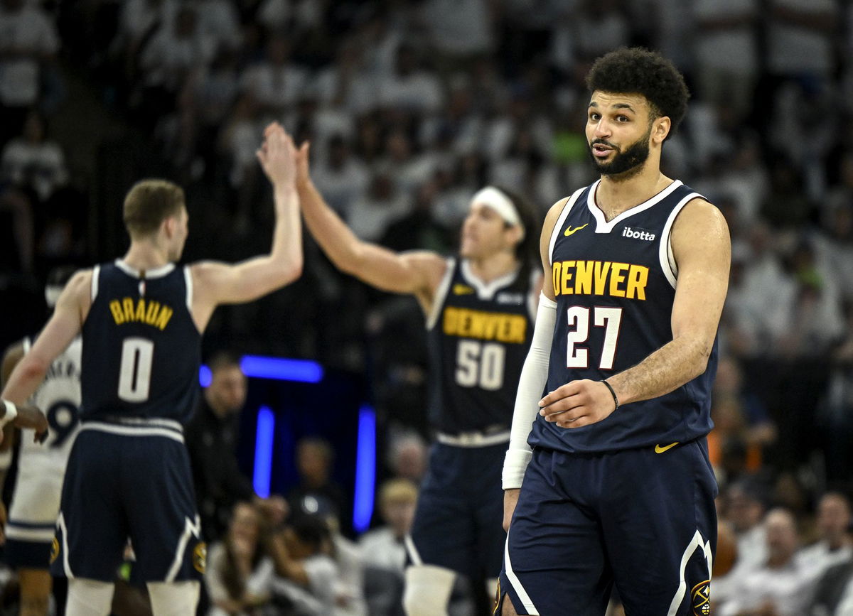 <i>AAron Ontiveroz/Denver Post/Getty Images via CNN Newsource</i><br/>Jamal Murray's buzzer-beater capped an impressive first half.