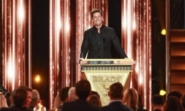 Tom Brady is pictured during a roast that was livestreamed on Netflix on May 5.