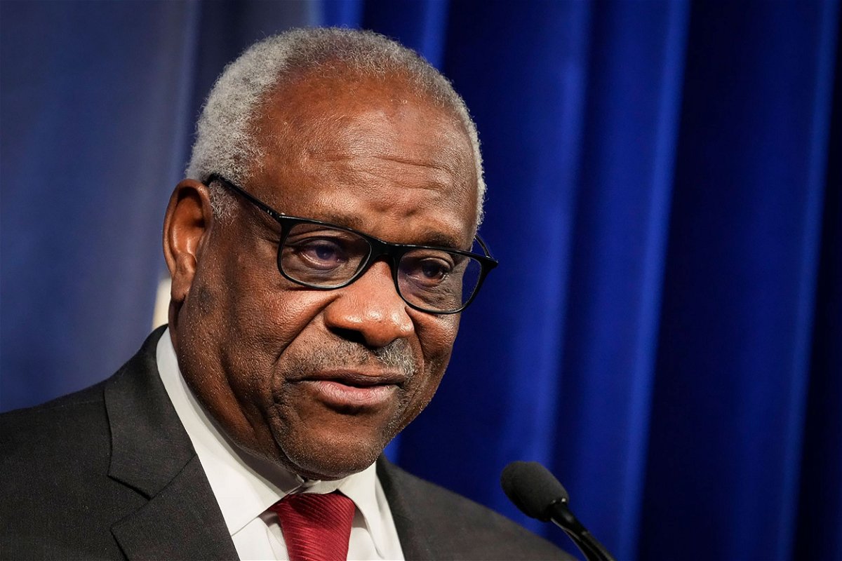 <i>Drew Angerer/Getty Images/File via CNN Newsource</i><br/>Justice Clarence Thomas