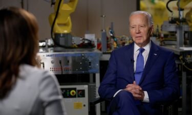 President Joe Biden speaks with CNN’s Erin Burnett during an exclusive interview Wednesday