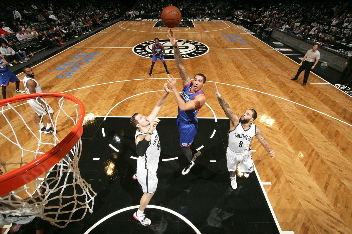 <i>Nathaniel S. Butler/NBAE/Getty Images via CNN Newsource</i><br />Drew Gordon is seen taking a shot against the Brooklyn Nets while a member of the Philadelphia 76ers in October 2014. Gordon has died at the age of 33.