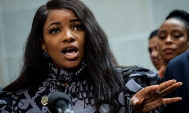 Rep. Jasmine Crockett speaks during a press conference on February 28