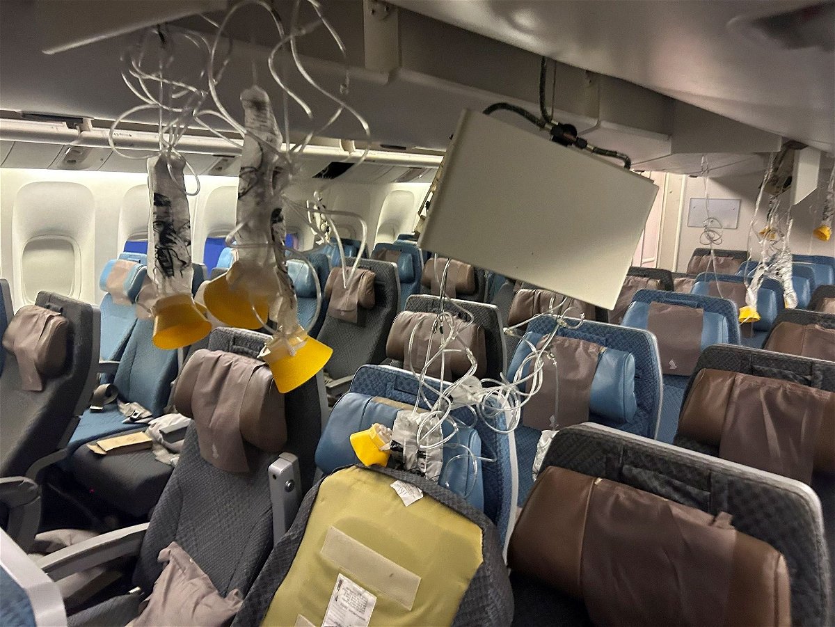 <i>Reuters via CNN Newsource</i><br/>The interior of Singapore Airline flight SG321 is pictured after an emergency landing at Bangkok's Suvarnabhumi International Airport