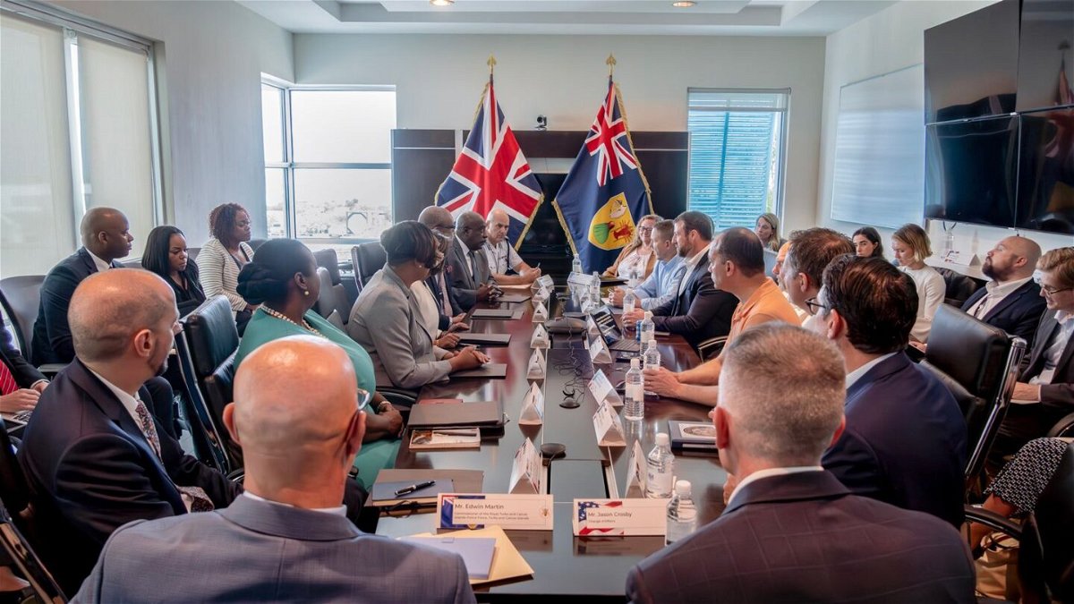 <i>From Turks and Caicos Islands Governor's Office/Facebook via CNN Newsource</i><br/>A US congressional delegation visited Turks and Caicos this week to discuss the recent arrests of US citizens.