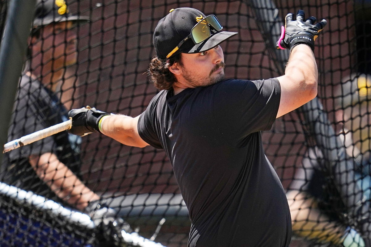 <i>Sue Ogrocki/AP via CNN Newsource</i><br/>Birmingham-Southern first baseman Jackson Webster pictured during batting practice earlier this week.