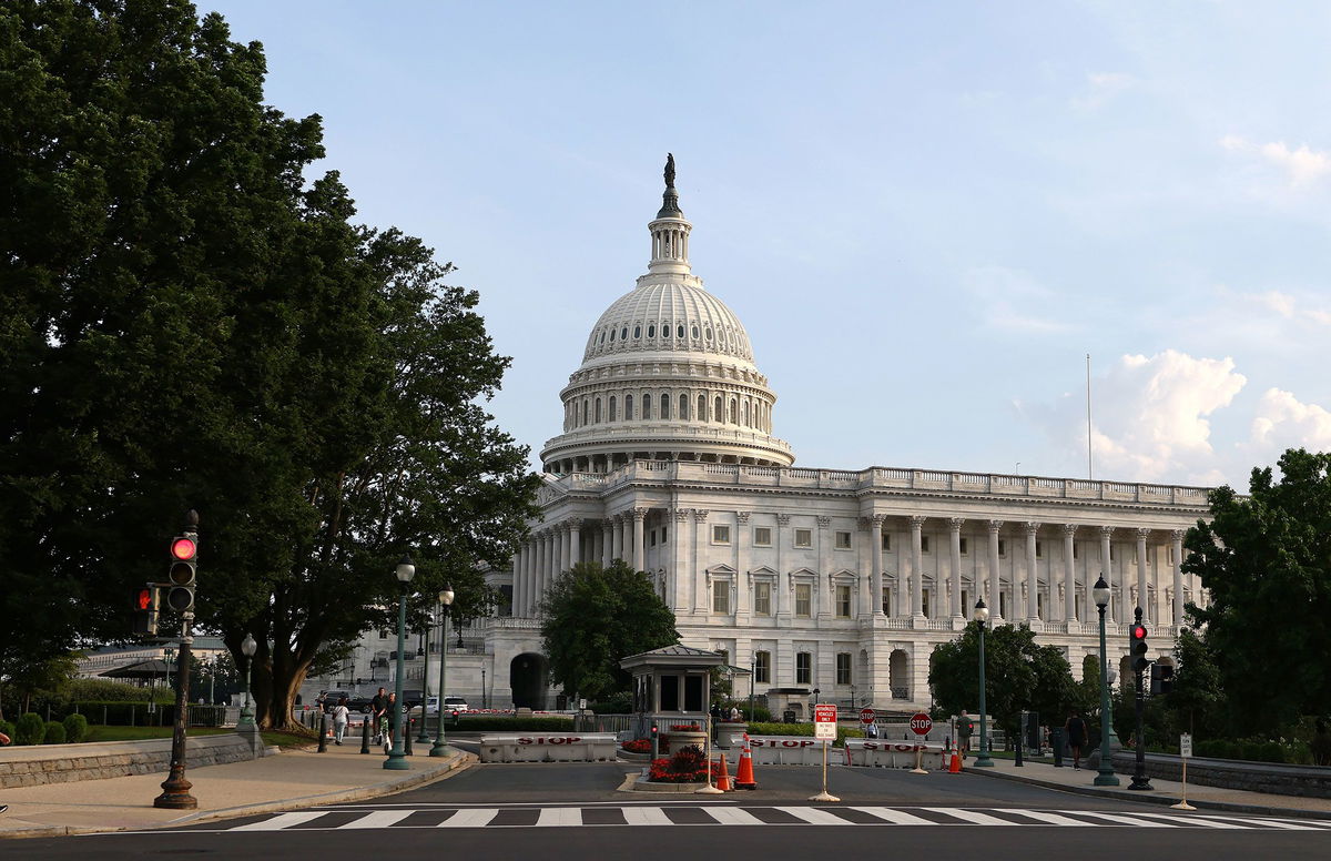 <i>Kevin Dietsch/Getty Images via CNN Newsource</i><br />House Speaker Mike Johnson speaks at a press conference on June 12 in Washington