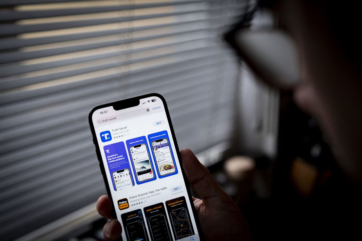 <i>Jaap Arriens/NurPhoto/Getty Images via CNN Newsource</i><br/>The Truth social app is seen on a mobile device in this photo illustration.
