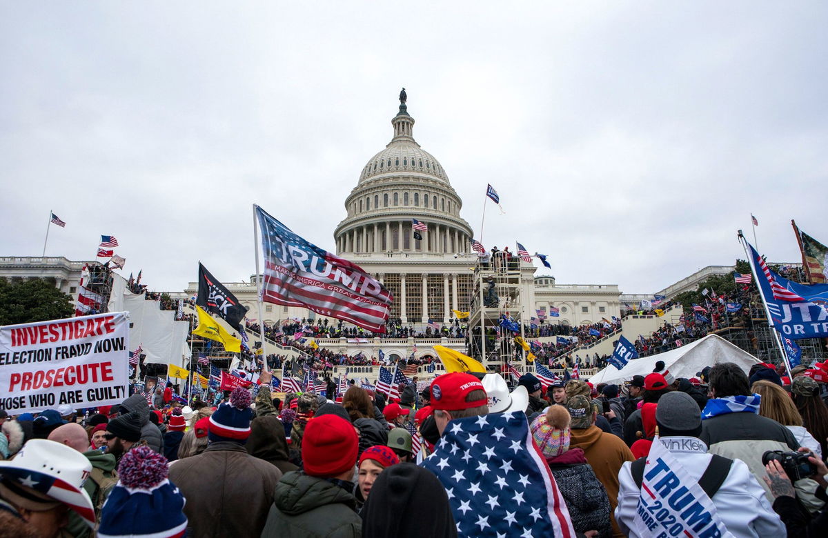 <i>Jose Luis Magana/AP via CNN Newsource</i><br/>Rioters loyal to President Donald Trump rally at the US Capitol in Washington on January 6