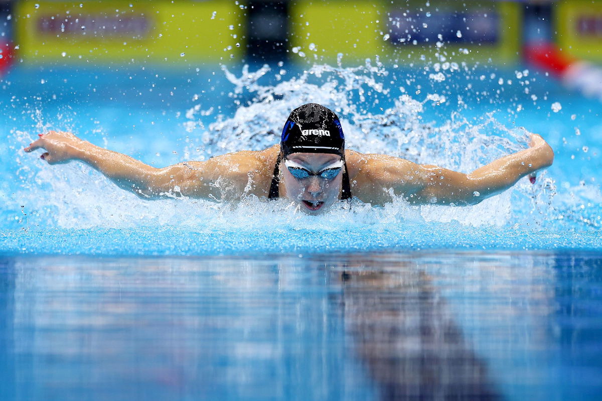 <i>Maddie Meyer/Getty Images via CNN Newsource</i><br/>Gretchen Walsh will compete at her first Olympics in Paris later this year.