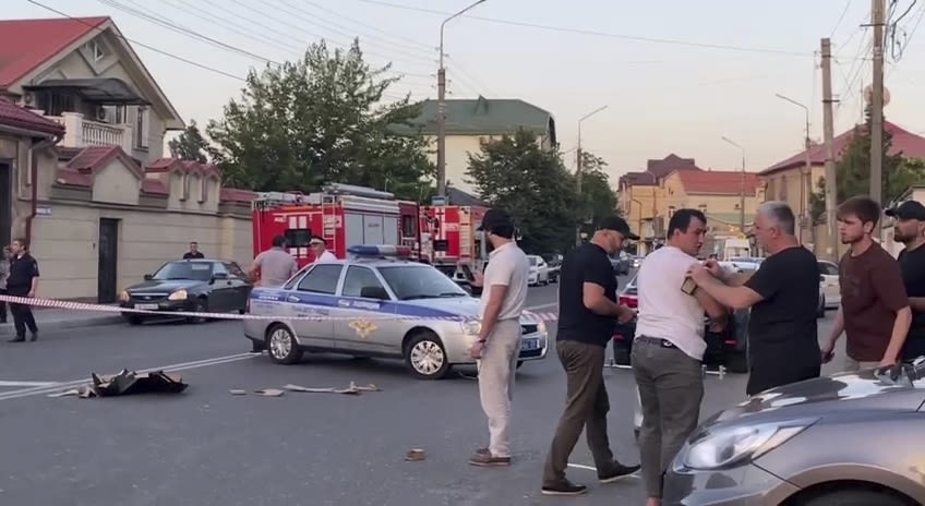 <i>The National Antiterrorism Committee/AP via CNN Newsource</i><br/>Russian security officers conduct a counter-terrorist operation in Dagestan.