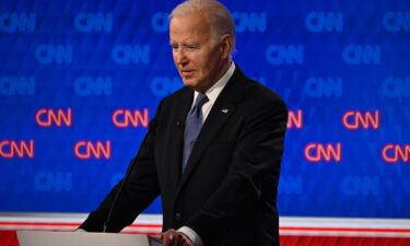 Former President Donald Trump and President Joe Biden debate at CNN's Atlanta studios on June 27.